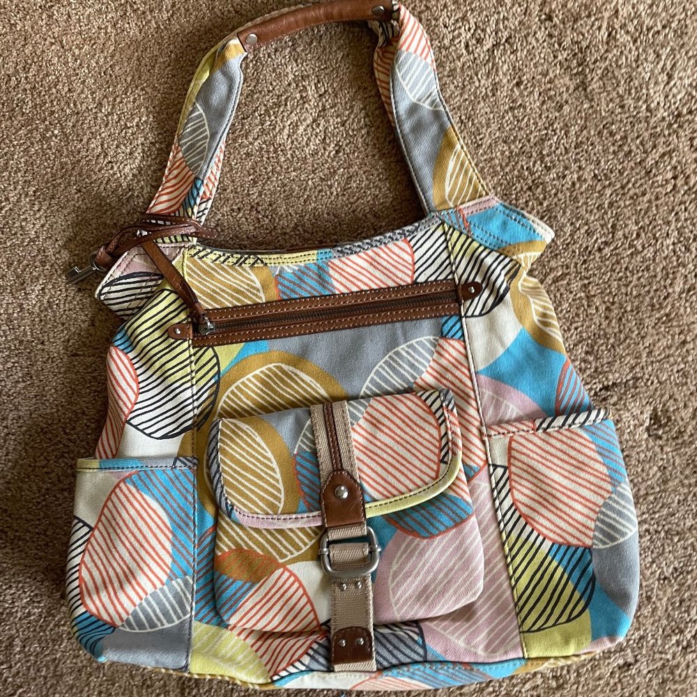 Fossil Long Live Vintage Canvas Print Bag